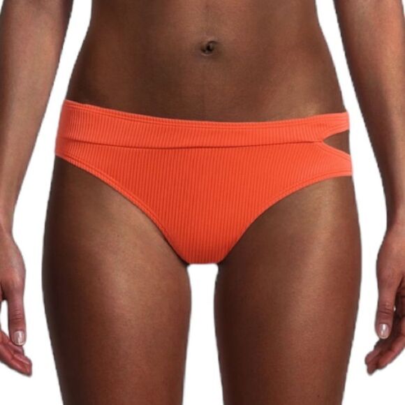 XOXO Juniors Orange Ribbed Side Cut Out Bikini Bottoms, Size L, NWT - Picture 1 of 12